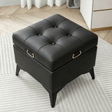 Tufted Faux Leather Storage Ottoman Bench – Solid Wood Frame, Carbon Steel Legs, 6 Sizes (40-150cm), 5 Colors, Hidden Storage - StoolTopia