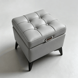 Tufted Faux Leather Storage Ottoman Bench – Solid Wood Frame, Carbon Steel Legs, 6 Sizes (40-150cm), 5 Colors, Hidden Storage - StoolTopia