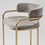 Upholstered Bar Stool with Gold Metal Frame - Velvet or Leather High Chair - StoolTopia