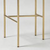 Upholstered Bar Stool with Gold Metal Frame - Velvet or Leather High Chair - StoolTopia