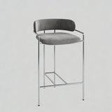 Upholstered Bar Stool with Gold Metal Frame - Velvet or Leather High Chair - StoolTopia