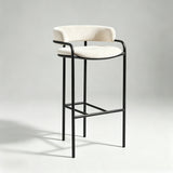 Upholstered Bar Stool with Gold Metal Frame - Velvet or Leather High Chair - StoolTopia
