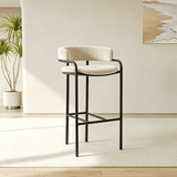 Upholstered Bar Stool with Gold Metal Frame - Velvet or Leather High Chair - StoolTopia