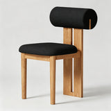 Upholstered Dining Chair with Roll Backrest - StoolTopia