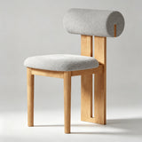 Upholstered Dining Chair with Roll Backrest - StoolTopia