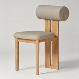 Upholstered Dining Chair with Roll Backrest - StoolTopia