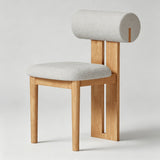 Upholstered Dining Chair with Roll Backrest - StoolTopia