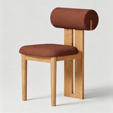 Upholstered Dining Chair with Roll Backrest - StoolTopia
