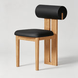 Upholstered Dining Chair with Roll Backrest - StoolTopia