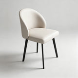 Upholstered Dining Chair with Sleek Black Legs - StoolTopia