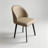 Upholstered Dining Chair with Sleek Black Legs - StoolTopia