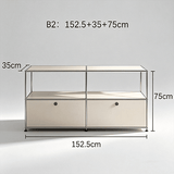 USM Modular Stainless Steel Sideboard | Mid - Century Storage Cabinet | STOOLTOPIA - StoolTopia