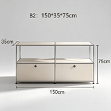 USM Modular Stainless Steel Sideboard | Mid - Century Storage Cabinet | STOOLTOPIA - StoolTopia