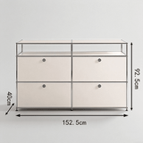 USM Modular Stainless Steel Sideboard | Mid - Century Storage Cabinet | STOOLTOPIA - StoolTopia