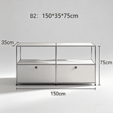 USM Modular Stainless Steel Sideboard | Mid-Century Storage Cabinet | STOOLTOPIA - StoolTopia