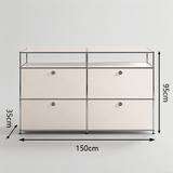 USM Modular Stainless Steel Sideboard | Mid - Century Storage Cabinet | STOOLTOPIA - StoolTopia