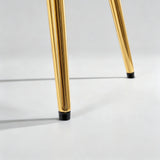 Velvet Scallop Shell Accent Chair - Gold Metal Legs for Living Room & Bedroom - StoolTopia
