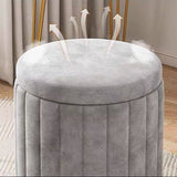 Velvet Storage Ottoman Stool with Gold Metal Base - Luxury Footrest & Organizer - StoolTopia