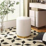 Velvet Storage Ottoman Stool with Gold Metal Base - Luxury Footrest & Organizer - StoolTopia