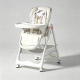 Versatile High Chair with Animal Print Cushion and Multiple Safety Features - StoolTopia