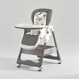 Versatile High Chair with Animal Print Cushion and Multiple Safety Features - StoolTopia