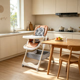 Versatile High Chair with Animal Print Cushion and Multiple Safety Features - StoolTopia