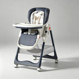 Versatile High Chair with Animal Print Cushion and Multiple Safety Features - StoolTopia
