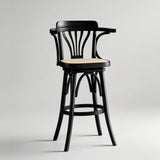 Vintage Bentwood Bar Stool - Elegant and Sturdy with Rattan Seat - StoolTopia