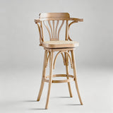 Vintage Bentwood Bar Stool - Elegant and Sturdy with Rattan Seat - StoolTopia