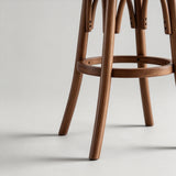 Vintage Bentwood Bar Stool - Elegant and Sturdy with Rattan Seat - StoolTopia