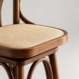 Vintage Bentwood Bar Stool - Elegant and Sturdy with Rattan Seat - StoolTopia