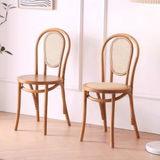 Vintage Bentwood Cane Dining Chair - Classic Rattan Design - StoolTopia