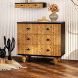 Vintage Carved Solid Wood Dresser Cabinet - StoolTopia
