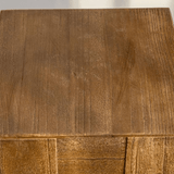Vintage Cube Carved Wood Storage Side Table - StoolTopia