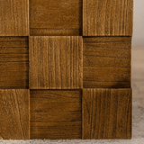 Vintage Cube Carved Wood Storage Side Table - StoolTopia