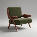 Vintage Designer Single Sofa Chair with Ash Wood Frame - StoolTopia