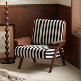 Vintage Designer Single Sofa Chair with Ash Wood Frame - StoolTopia