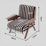 Vintage Designer Single Sofa Chair with Ash Wood Frame - StoolTopia