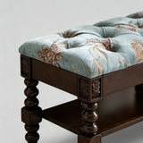 Vintage Floral Upholstered Shoe Storage Bench - StoolTopia