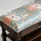 Vintage Floral Upholstered Shoe Storage Bench - StoolTopia