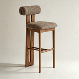 Vintage French Style High Bar Chair, Ash Wood Kitchen Island Stool - StoolTopia
