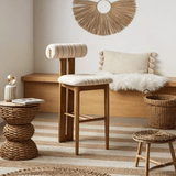 Vintage French Style High Bar Chair, Ash Wood Kitchen Island Stool - StoolTopia
