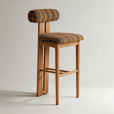 Vintage French Style High Bar Chair, Ash Wood Kitchen Island Stool - StoolTopia