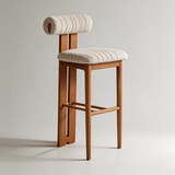 Vintage French Style High Bar Chair, Ash Wood Kitchen Island Stool - StoolTopia