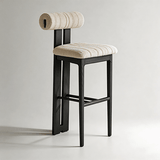 Vintage French Style High Bar Chair, Ash Wood Kitchen Island Stool - StoolTopia