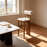 Vintage French Style High Bar Chair, Ash Wood Kitchen Island Stool - StoolTopia