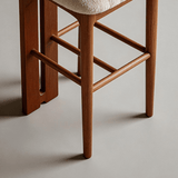 Vintage French Style High Bar Chair, Ash Wood Kitchen Island Stool - StoolTopia