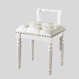 Vintage Hand - Carved Solid Wood Vanity Chair - European Style Accent Stool - StoolTopia
