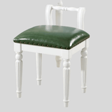 Vintage Hand - Carved Solid Wood Vanity Chair - European Style Accent Stool - StoolTopia