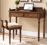Vintage Hand-Carved Solid Wood Vanity Chair - European Style Accent Stool - StoolTopia